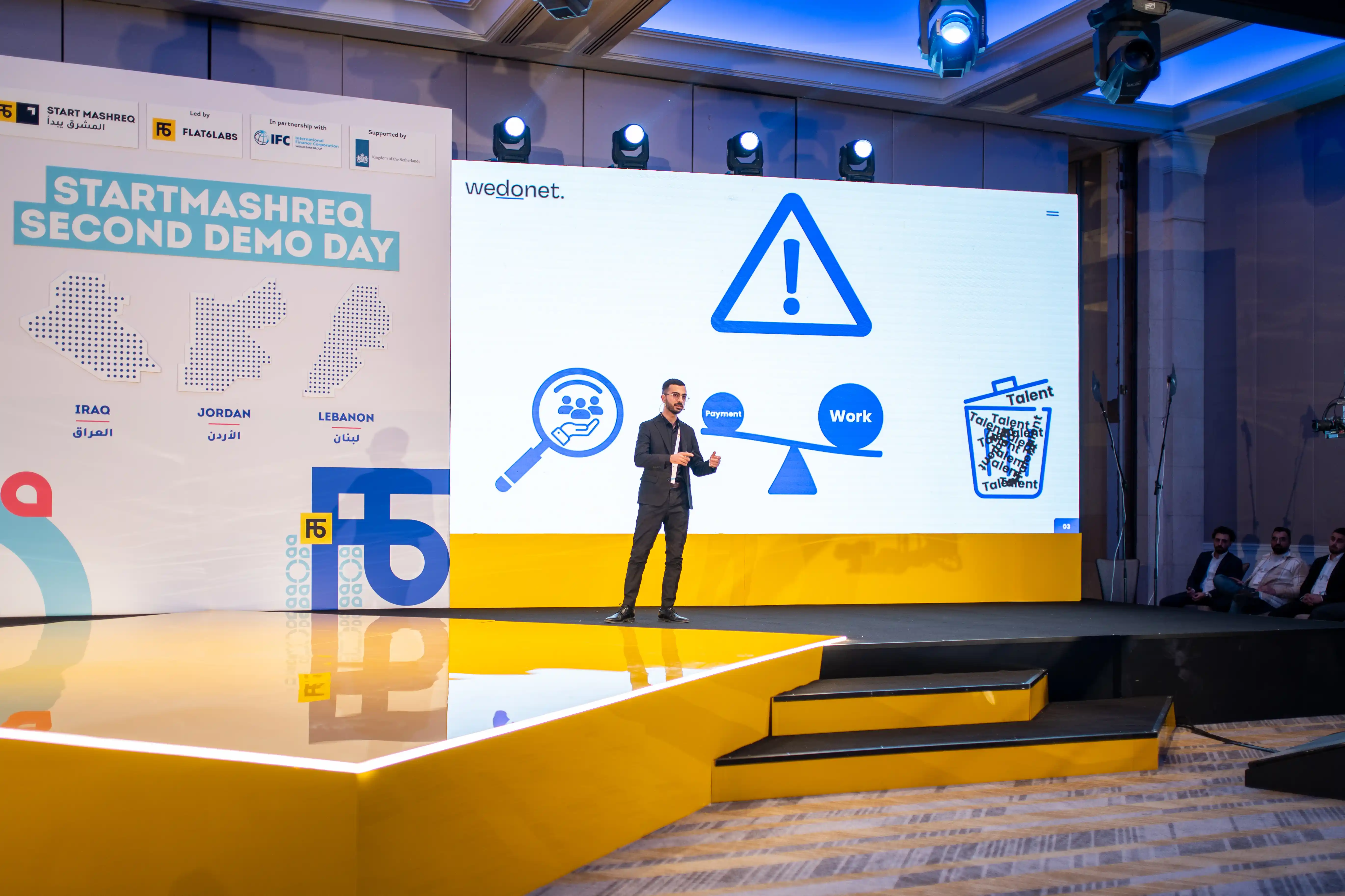 Ranja Ali presenting Wedonet's business model and value proposition